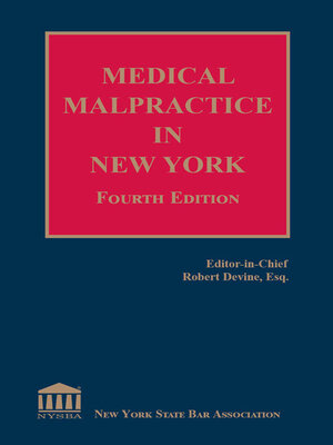 cover image of Medical Malpractice in New York